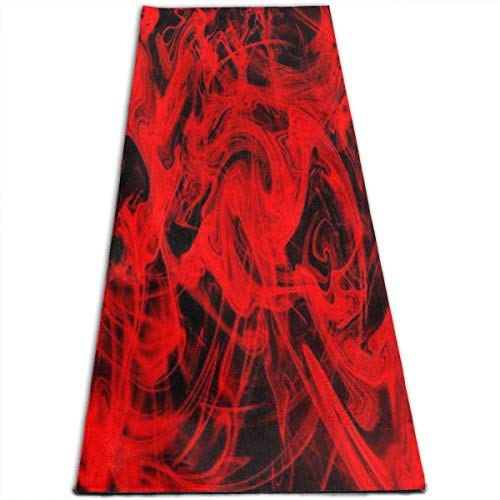 Llynice Yoga Mat Red Flames Cool Vintage 1 4-Inch Thick Exercise Mats For Pilates,Fitness & Workout
