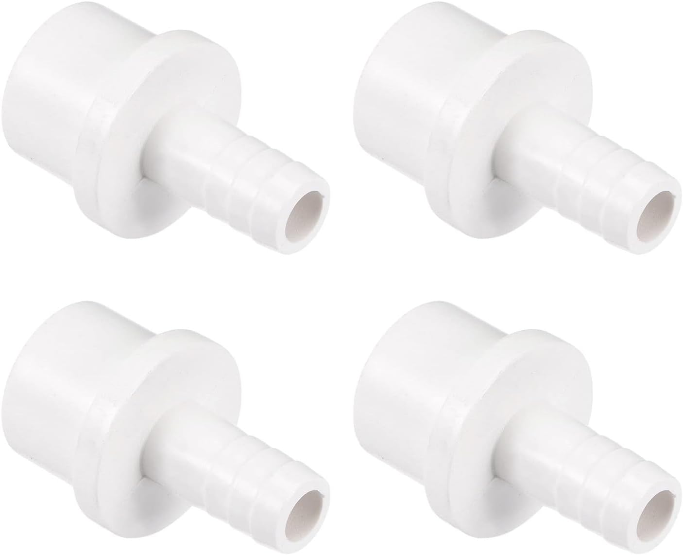 Unifizz 3PCS 25mm x 20mm (1" x 3/4") PVC Barbed Hose Adapter Straight Pipe Connector White for Aquarium and Garden Hose