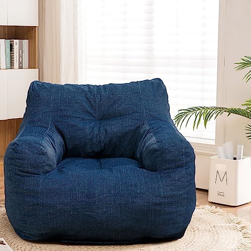 Recaceik Bean Bag Chairs, Soft Cotton Linen Bean Bag Chair
