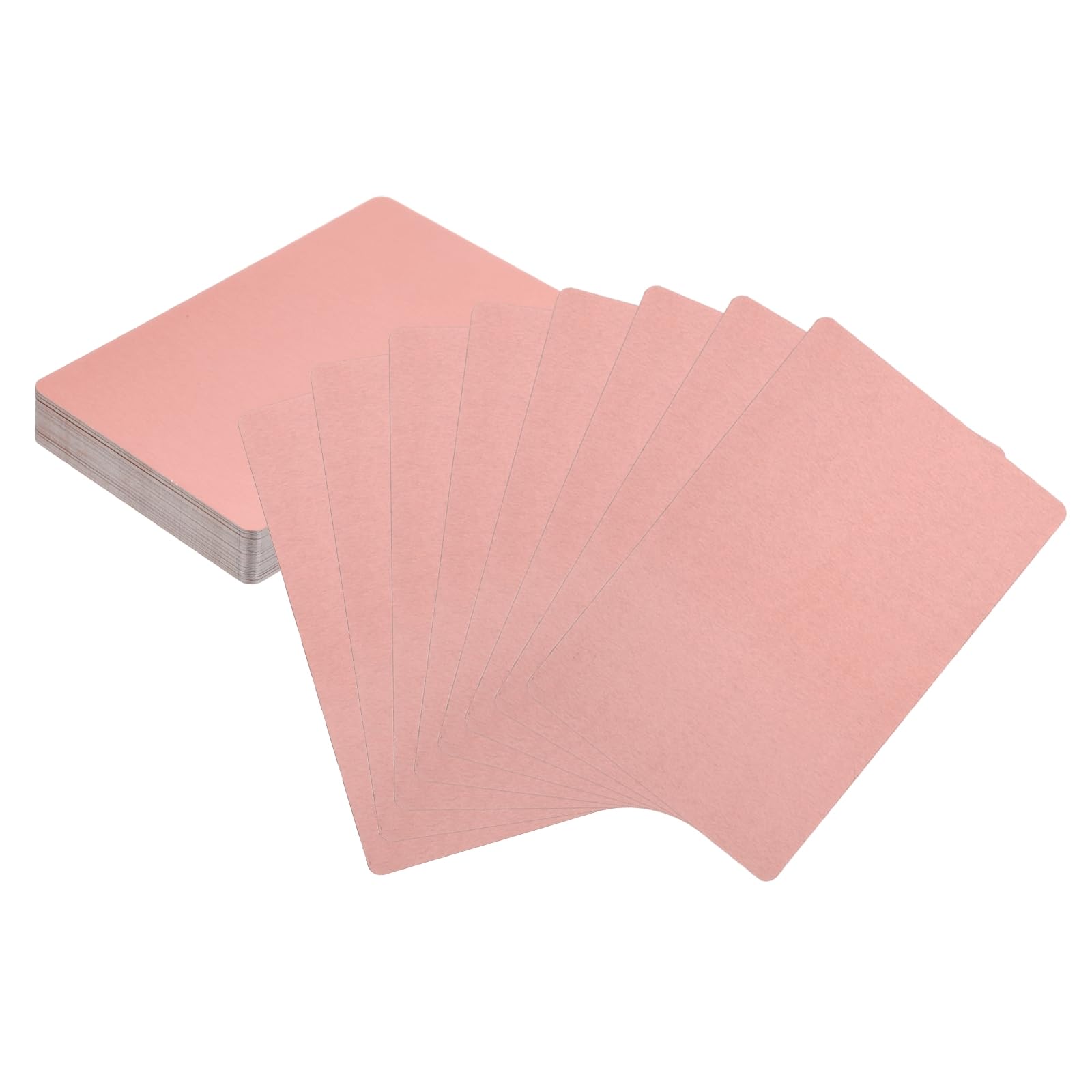 sourcing map 50pcs Metal Business Cards Blanks 3.4" x 2.1" x 0.01" Aluminum Laser Engraving Blank Name Custom Card CNC Engraving Sheets for House Office DIY Gift Plate Invitations, Rose Gold โ image 1
