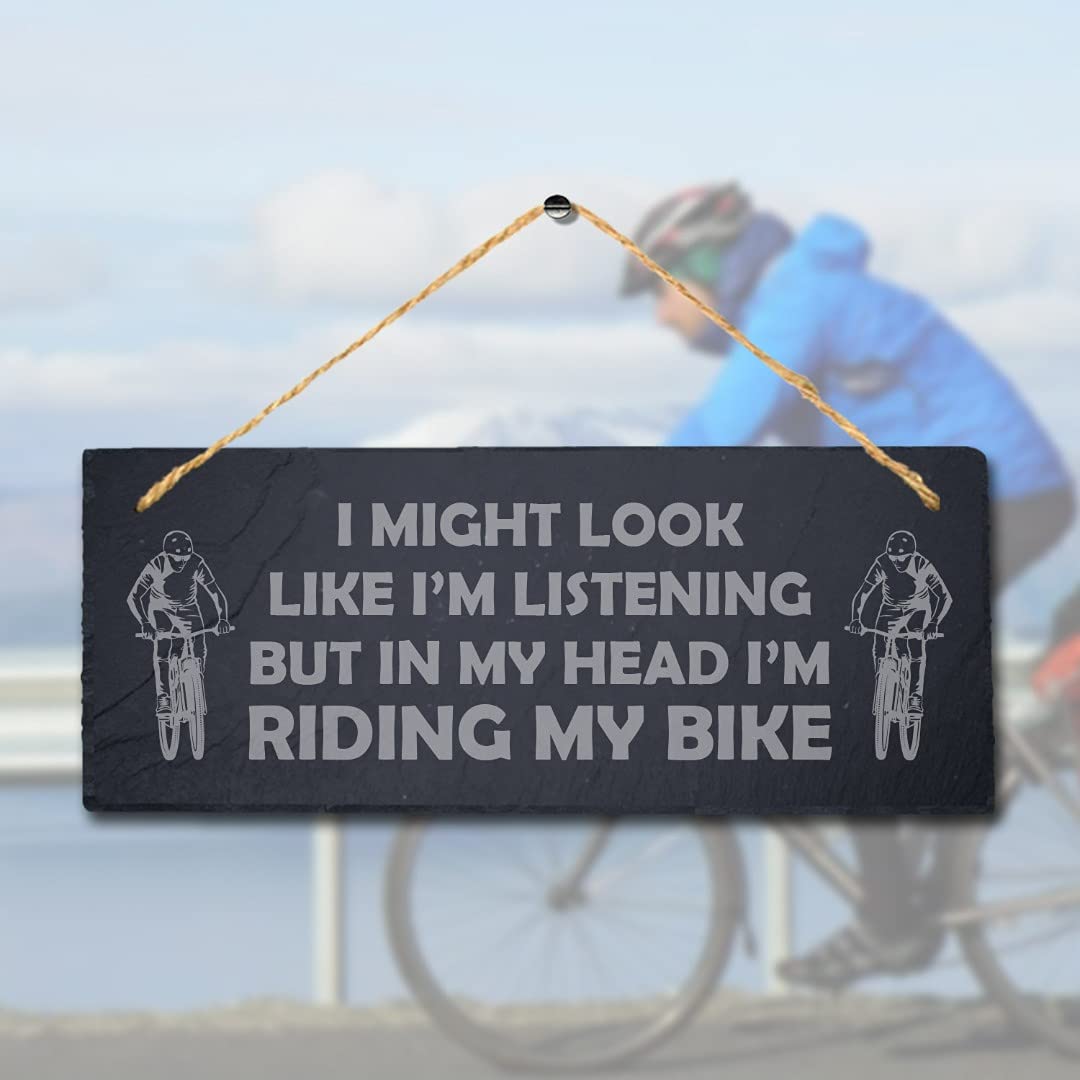 Stukk If You Want to Be Happy Four Wheels Move Body Two Soul Listening Bikers Laser Hanging Shed Sign (Riding My Bike) - Image 2
