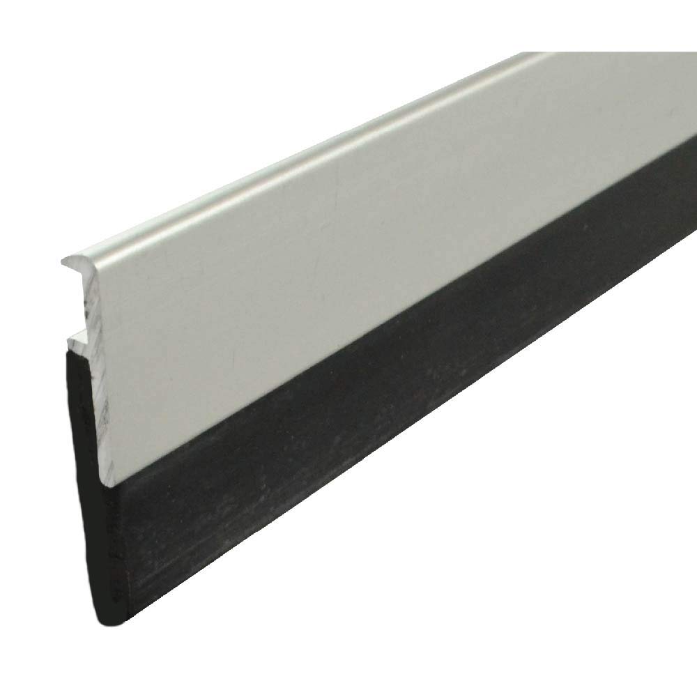 Fire Rated/Clear Anodized Aluminum Door Sweep with Neoprene Rubber Extrusion (7933CA) in (48''), SMS #6 x 1/2'' supplied