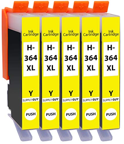 Supply Guy 5 Cartuchos de impresión compatibles con HP 364 XL HP364 CB325EE (Amarillo)