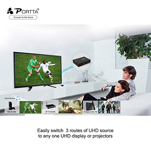 Portta HDMI 4K 60Hz 3X1 Commutatore Switch 3 Porte...