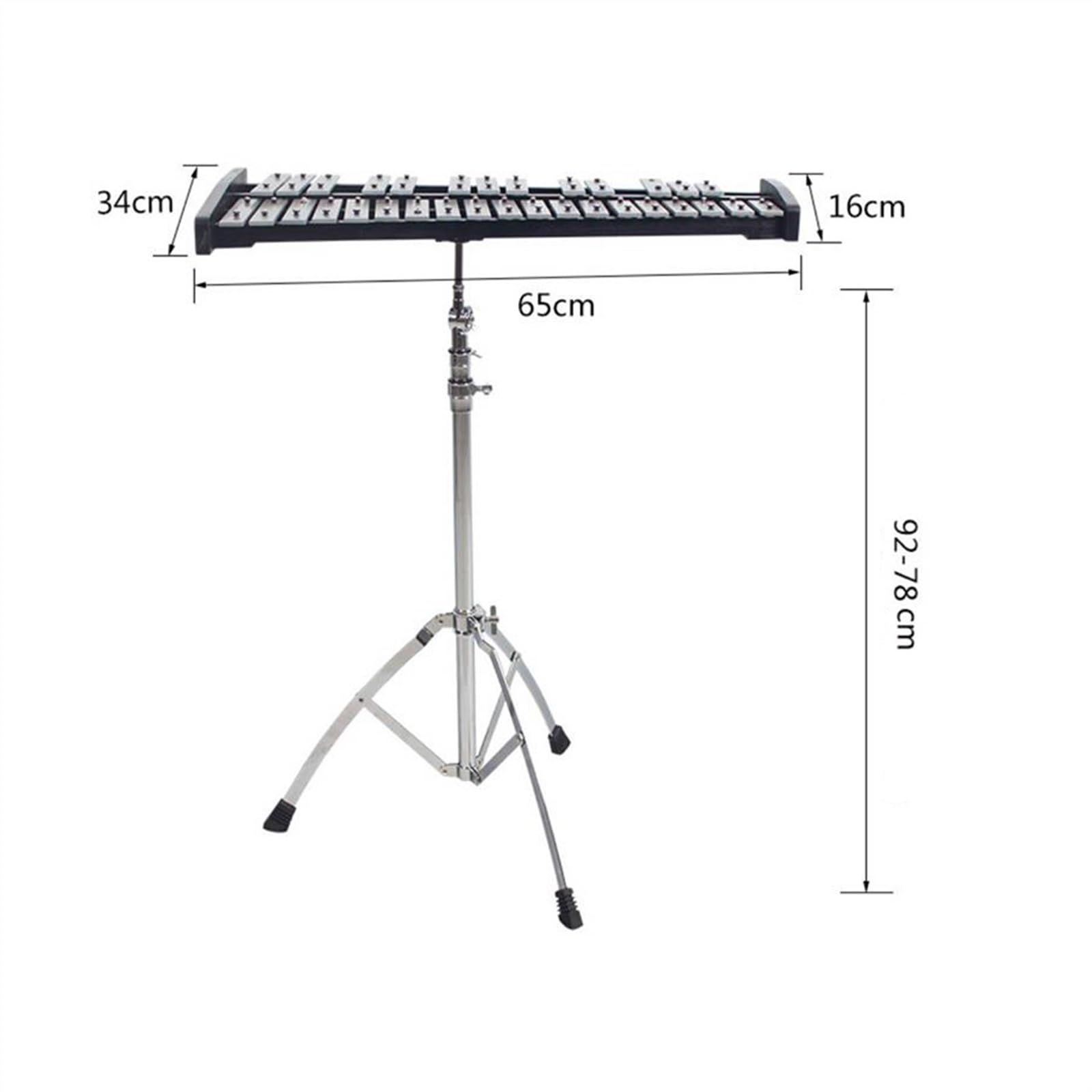 Glockenspiel Práctica placa de aluminio xilófono profesional instrumento de percusión Glockenspiel de 32 notas