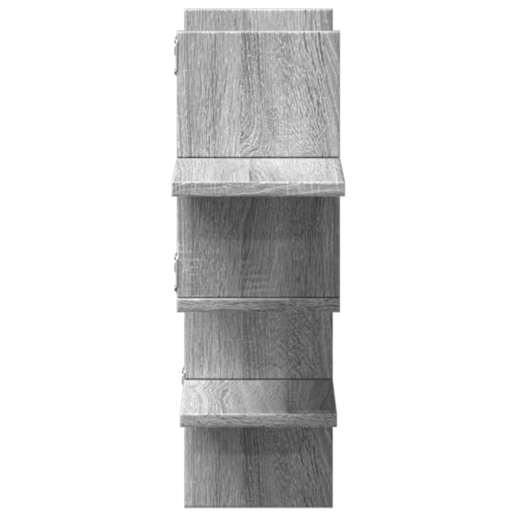 Estantería de pared, color gris, Sonoma, 124,5 x 18 x 60,5 cm, madera resistente, diseño moderno, con capacidad de carga de 20 kg, para sala de estar, cocina, pasillo y dormitorio