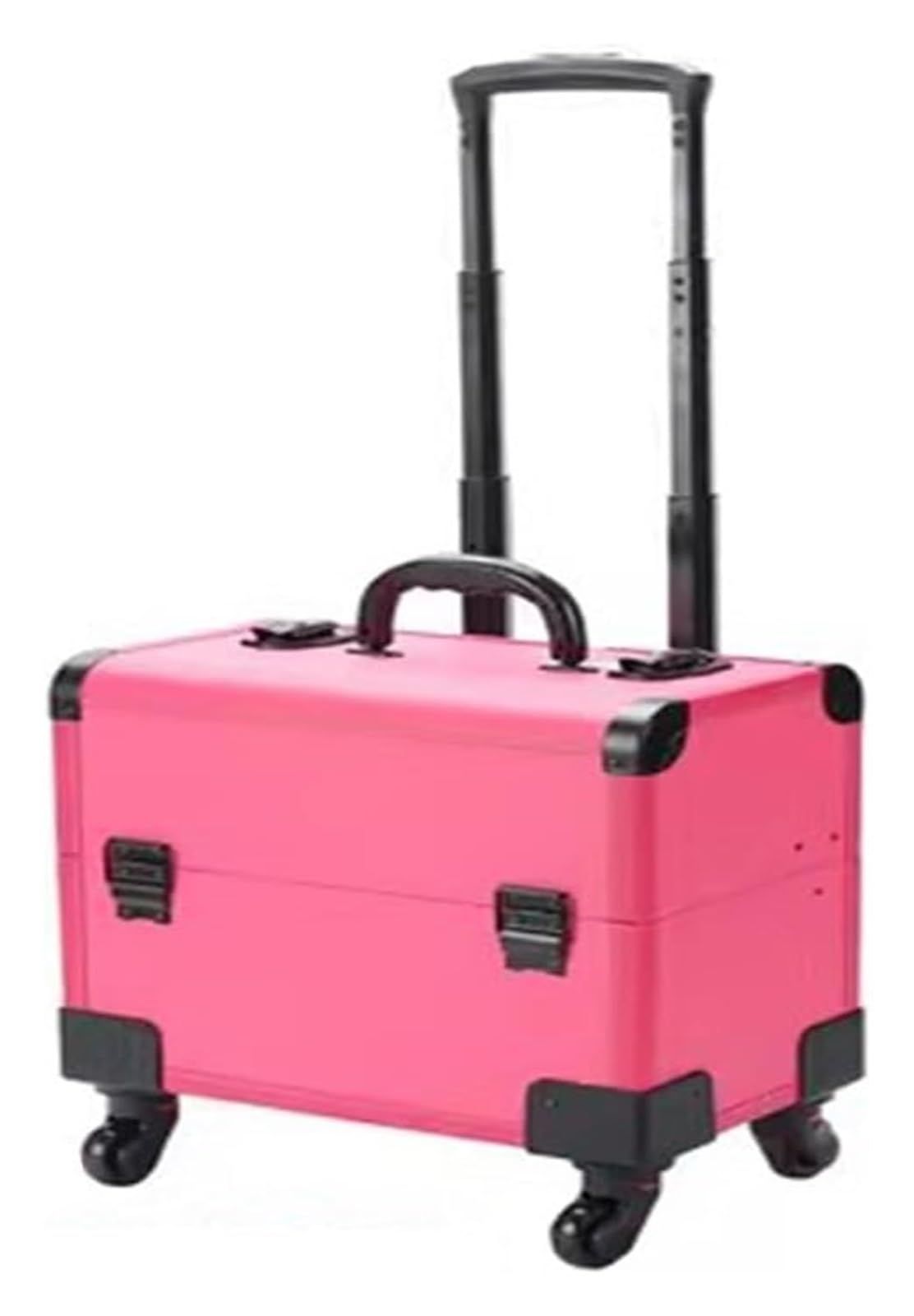 Make-up-Trolley, Rollkoffer für den Kosmetik-Zug, Beauty-Reisekoffer, Reise-Kosmetik-Aufbewahrungstrolley, Spinner-Räder, einziehbarer Griff (Pink, 36,5 x 22 x 39 cm)