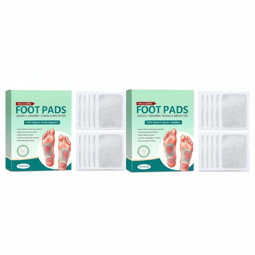 New Detox Foot Pads, 20 Pieces, Natural Ingredients for Pain Relief Foot Pads - (2 Pack x 20 Pads)-picture-35