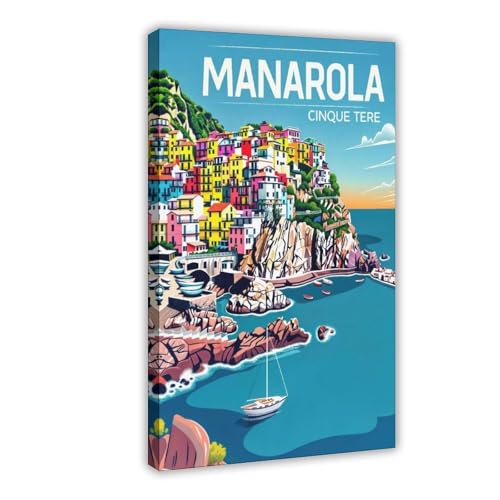 Poster Manarola Cinque Terre Italie décoration murale toile 40x61