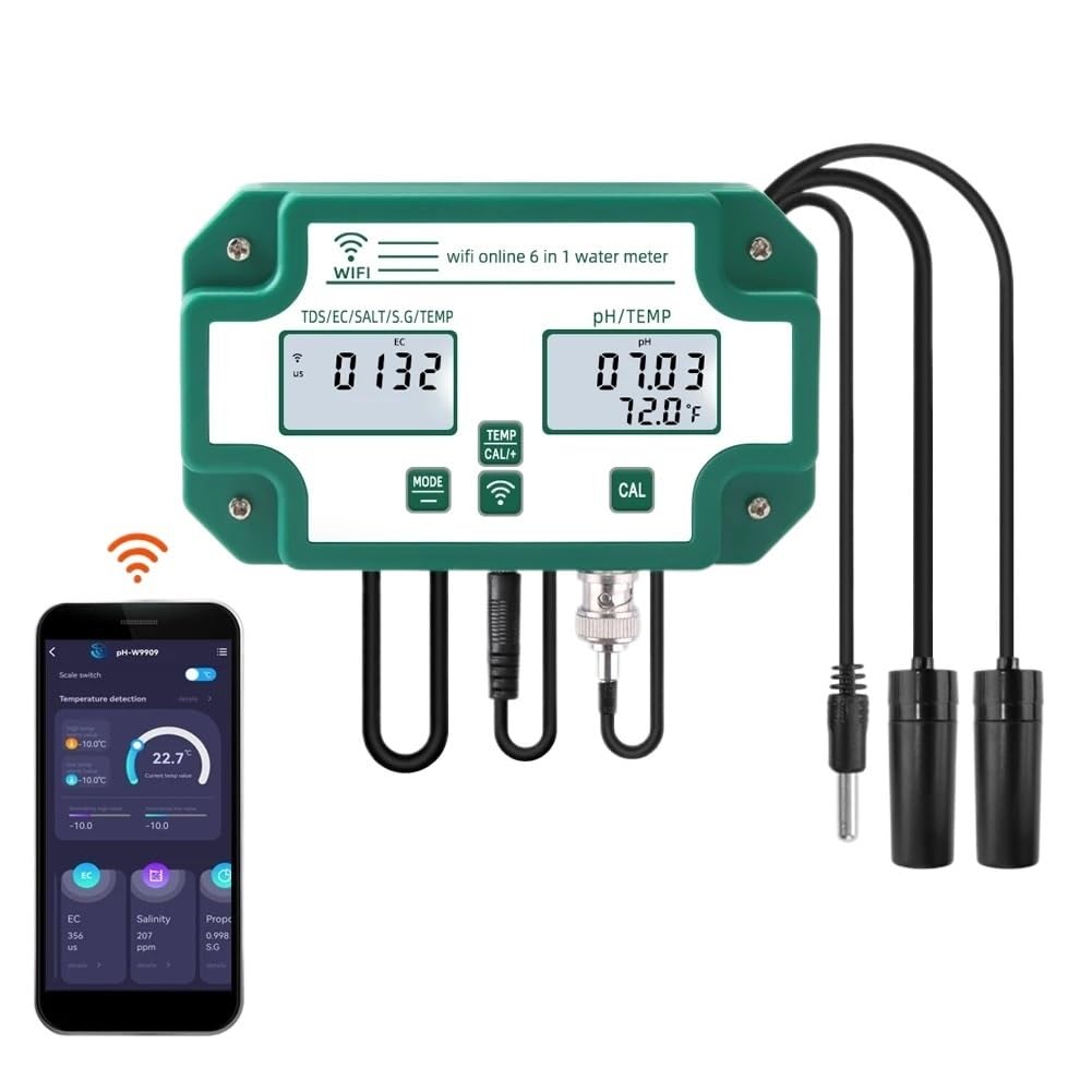 Smart Aquarium PH Meter YY-W9909 Digitale PH EC TDS SALE SG Temp Tester di qualità dell'acqua Tuya Monitor di controllo