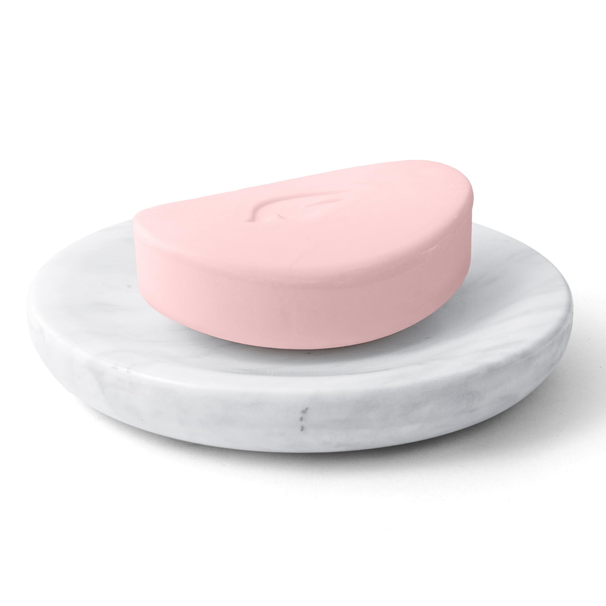 Mydelniczka z marmuru, owalna mydelniczka, odporna na zarysowania mydelniczka, nadaje się do kuchni, łazienki, prysznica, podstawki na mydło, umywalki, WhiteMarbleSoapDish(DL008) (okrągła)