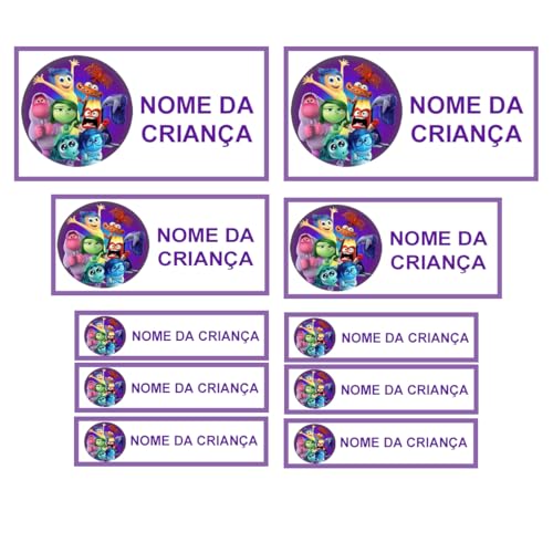 Etiqueta escolar personalizada divertidamente diversos personagens vinil impermeavel 130 unidades