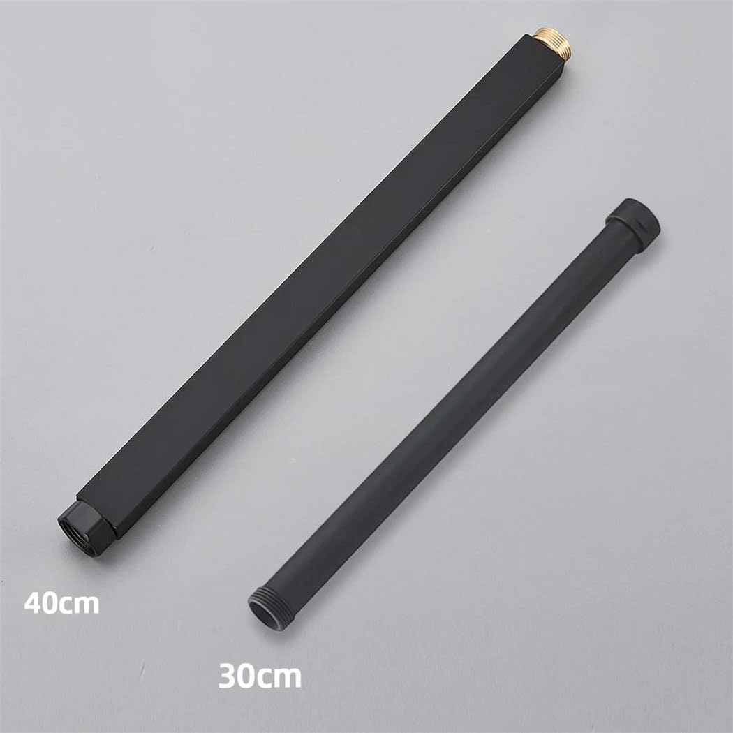 Generic 30/40Cm Round And Square Extension Tube For Bathroom Shower Faucet Black General Interface Extension Tubes Extra Extend Pipe