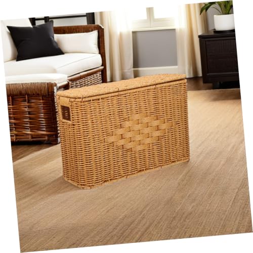 Boîte en panier tressé naturel YARNOW de forme allongée pour ranger
