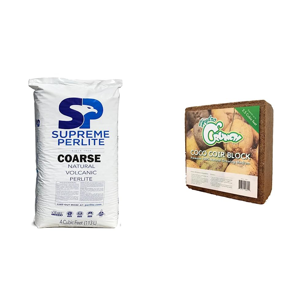 Supreme Horticulture Coarse Grade Perlite and Hydro Crunch Coco Coir Growing Media