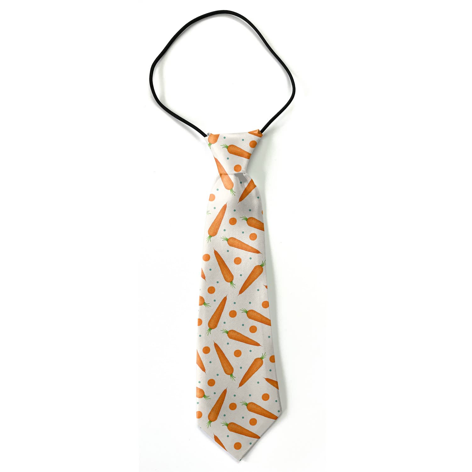 KAWAMOUSE Toddler Size ( Carrot ) Pre-Tied Adjustable Novelty Necktie, Fashion Conversational Neck Strap Ties for Boys and Children, for Wedding Parties Events