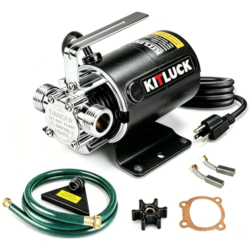 Water Transfer Pump, 115V 1/10HP 330GPH Utility Water Pump Electric With 6ft Suction Hose Kit, Portable Small Water Pump For Pool Draining, Removing Water From Rain Barrel, Aquariums, etc.
