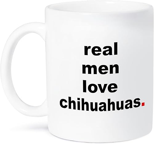 3dRose Real Men Love Chihuahuas - Taza de cerámica, 15 onzas, color blanco 3dRose Real Men Love Chihuahuas - Taza de cerámica, 15 onzas, color blanco
