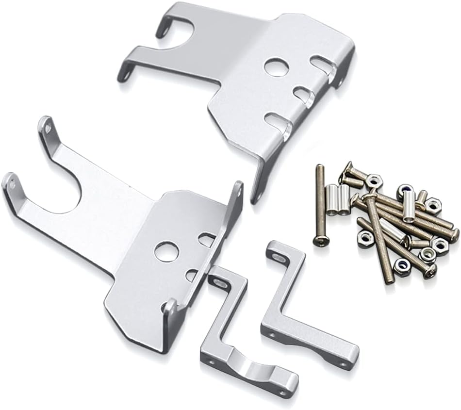 AXSPEED 2Pcs Aluminum Alloy Chassis Armor Axle Protector Skid Plate for 1/10 Axial Wraith 90048 90053 RC Crawler Car Parts - (Color: Silver)