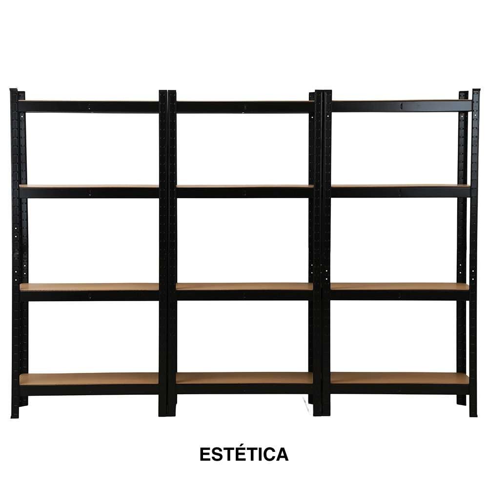 Triple Estanterías de almacenamiento Cargas Pesadas - 210 x 150 cm - 960 kg - Estanterías de garaje modulables, 4 Niveles, 12 Estantes