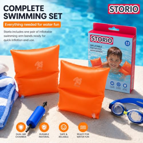 Image of Storio Inflatable Swimming Pool Safety for Kids | Pool Safety for Swimming Training & Fun for Boys and Girls (Age 3-6 Years)