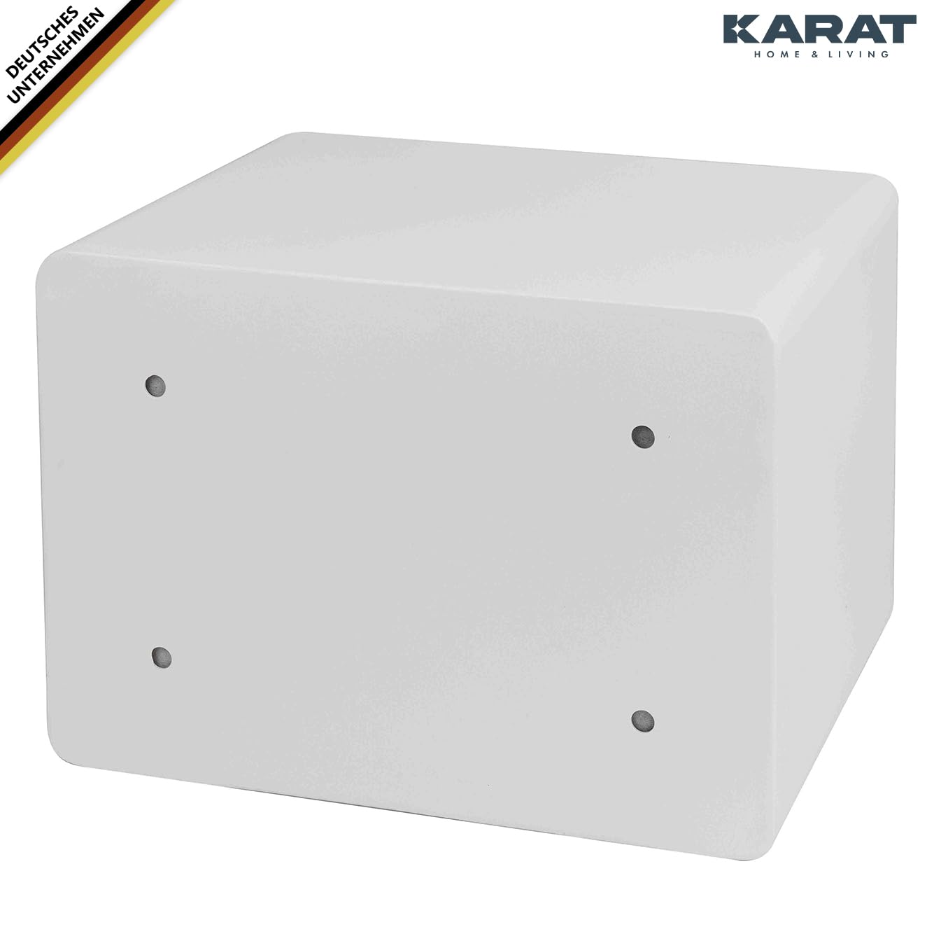 KARAT Tresor Coffre-fort avec capteur d'empreintes digitales - 25 x 35 x 25 cm - Blanc - Serrure à combinaison électronique - Coffre-fort mural pour la maison avec boulons de verrouillage (Murowa)