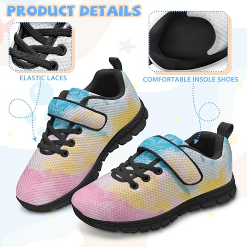 MARSVOVO Girls Single Buckle Shoes Little Kid Trendy Print Graphic Outdoor Running Training Lightweight Comfy Sneakers4