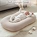 Muslin Baby Lounger Cover 2 Pack, Cotton Soft Breathable Infant Nest Slipcovers, Envelope Closure, Compatible with Snuggle Me Loungers, Machine Washable, Cover Only, for Boys Girls(Brown & Beige)