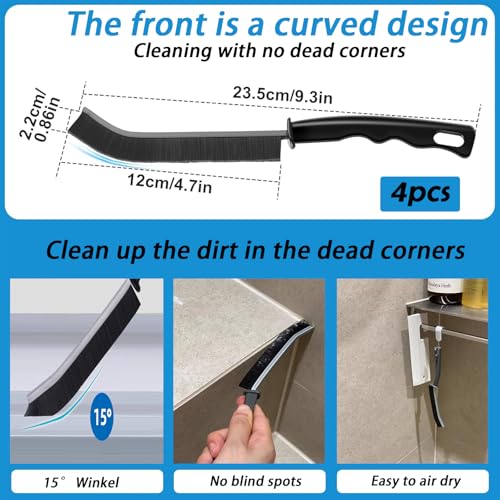 MOAZIFI 9 Stück Fugenbürste, Reinigungsbürste, Bürste Reinigung, Fugenbürste Bad, Spaltreinigungsbürste, Für Gründliche Reinigung Fliesenböden, Türfensterschienen, Badezimmer, Küche