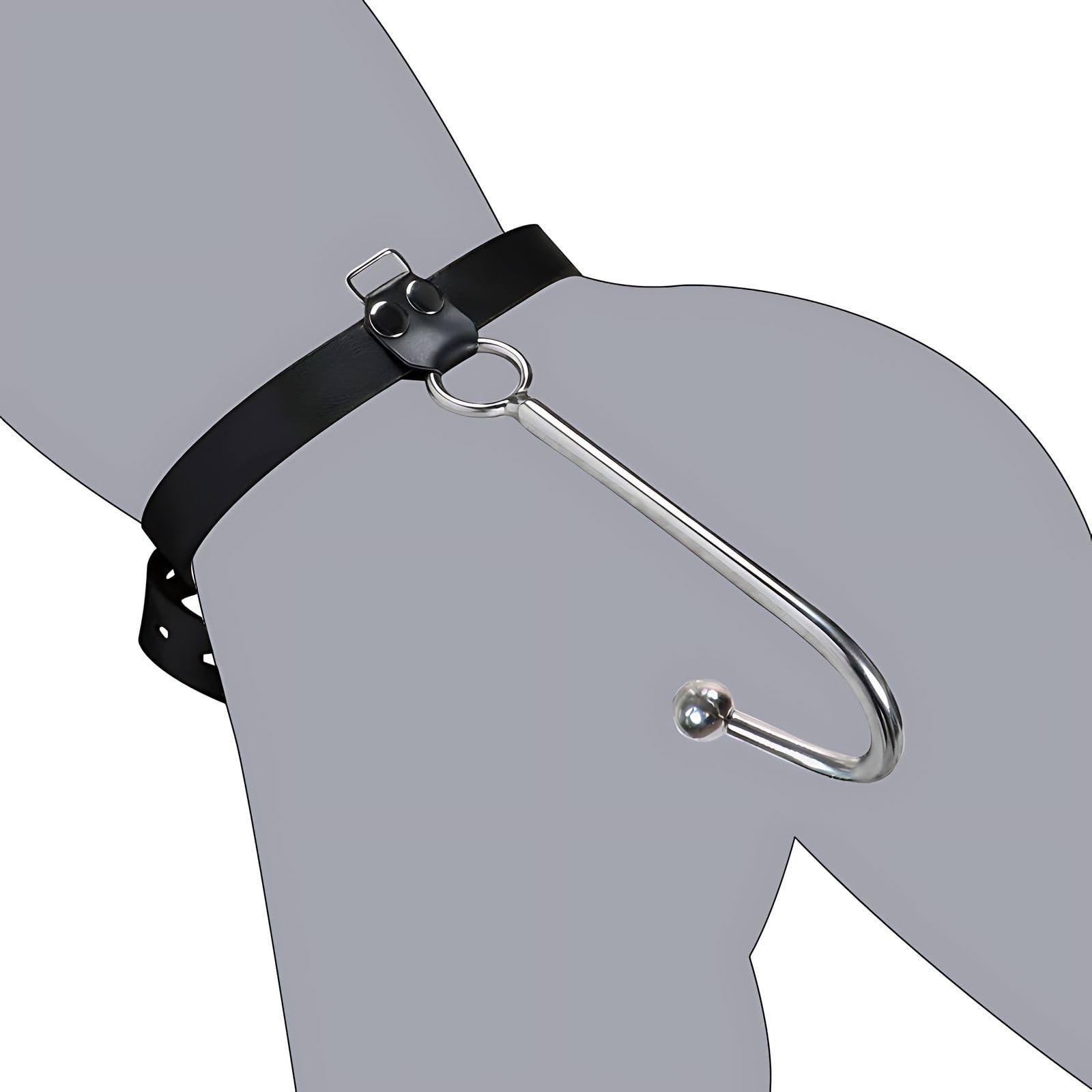 Crochet anal SM, plug anal en métal, crochet anal, bondage BDSM, plug anal avec corde en cuir réglable, ceinture de chasteté for hommes et femmes, jouets anaux