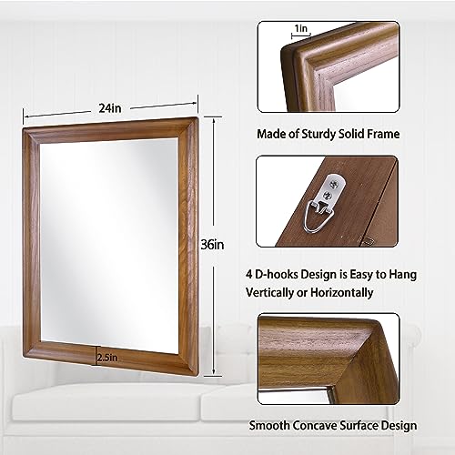 Culer YM004-24X32IN-2 Rustic Wood Wall Mirror thumb #4