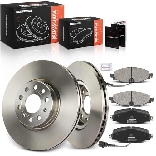 Frankberg Bremsensatz inkl. 2x Bremsscheiben + 4x Bremsbeläge Vorne Kompatibel mit Passa.t Variant 3G5 CB5 Golf VII 5G1 BE1 BE2 BQ1 Replace# JZW615301H, 5C0615301B