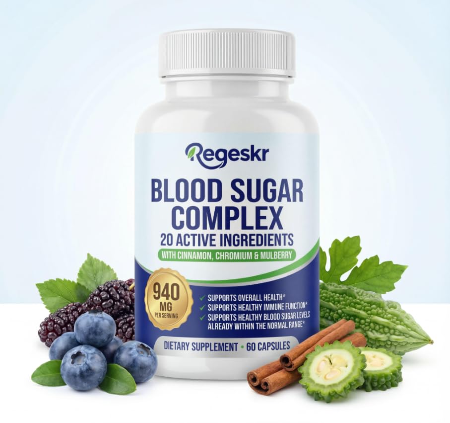 Blood Sugar Complex, Handcrafted Formula Similar to True Nutra Blood Support Blend, Natural Alternative to Glucose Tablets for Low Blood Sugar, Metabolic Care, 1 Bottle (60 Capsules
