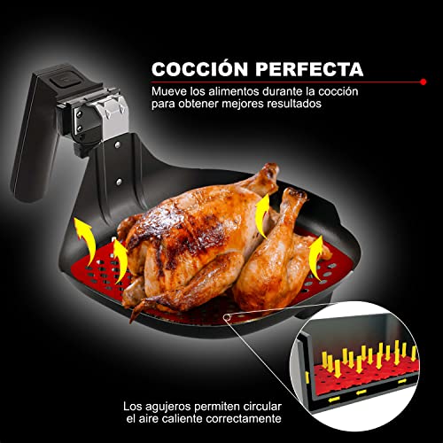 Alfombrillas de Silicona para Freidora de Aire Cuadrada - 21x21 cm - 2 Unidades- Válidas para Freidoras de 3.5L y 5.5L - Accesorios para Freidora sin Aceite AirFryer - Rejilla Freidora Aire