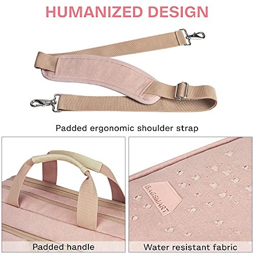 Image of 17.3 Inch Laptop Bag,BAGSMART Large Expandable Briefcase for Women Business Office Travel Computer Bag Shoulder Bag Water Resistant Anti Theft Durable,Pink