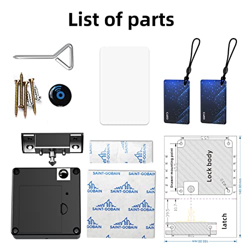 Rixiang Bluetooth Drawer Lock,Ttlock Works With Google Home & Alexa, Smart Cabinet Locks Rfid Hidden Magnetic Lock Locker, For Secret Storage Compartment Furniture,Nfc Wooden Cupboard Wardrobe #TOP5