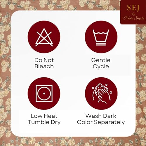 Image of SEJ by Nisha Gupta Bedsheet for Double Bed with Pillow Cover | 300 Tc Cotton Feel Microfibre Abstract Printed Soft Bed Sheet & Wrinkle Free | Perfect for Home Decor | Size 230 X 240 Cm Brown