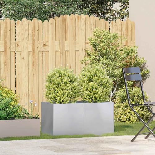 Jardinière rectangulaire 80x40x40 cm en acier galvanisé grand pot
