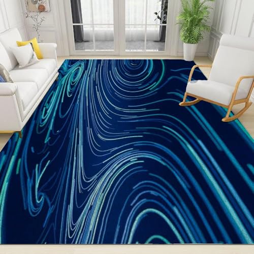 Grand tapis de salon imprimé 3D texture abstraite moderne
