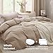 Bedsure Light Brown Oversized King Duvet Cover - 3 Pieces Prewashed Cotton-Like Polyester Soft Bedding Set, Includes 1 Duvet Cover 120x98 Inches with Zipper Closure & 2 Pillow Shams, No Comforter