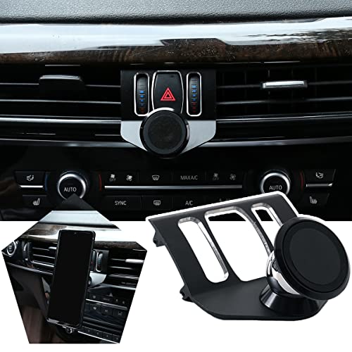 YUECHI 3 Colors Alumium Alloy Mobile Phone Holder Trim for BMW X5 F15,for BMW X6 F16, 2014-2020 (Black)