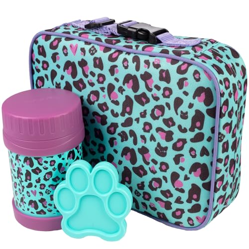 Bentology Insulated Lunchbox Kit w Matching Reusable thermos Food Jar & Hard Freezer Ice Pack- Kids Thermal Lunch Bag w Clip on Handle- Easy to Clean Water-Resistant- Mini Cooler Tote- Back to School by Bentology - Used condition - US$17.65