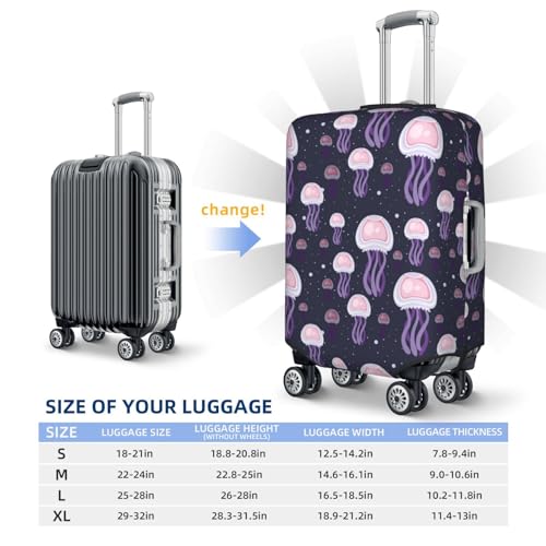 Luggage Cover Protector Suitcase Cover - Pink Purple Jellyfish Soft Fashion Uitcase Cover for Luggage2