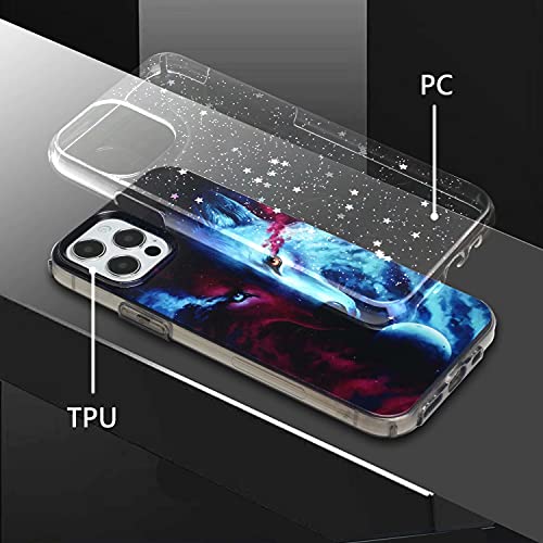 TYWZ Glitter Hoesje voor iPhone 13, Shockproof Soft TPU + Hard Plastic Beschermhoes voor Vrouwen Meisjes-Wolf - Image 3
