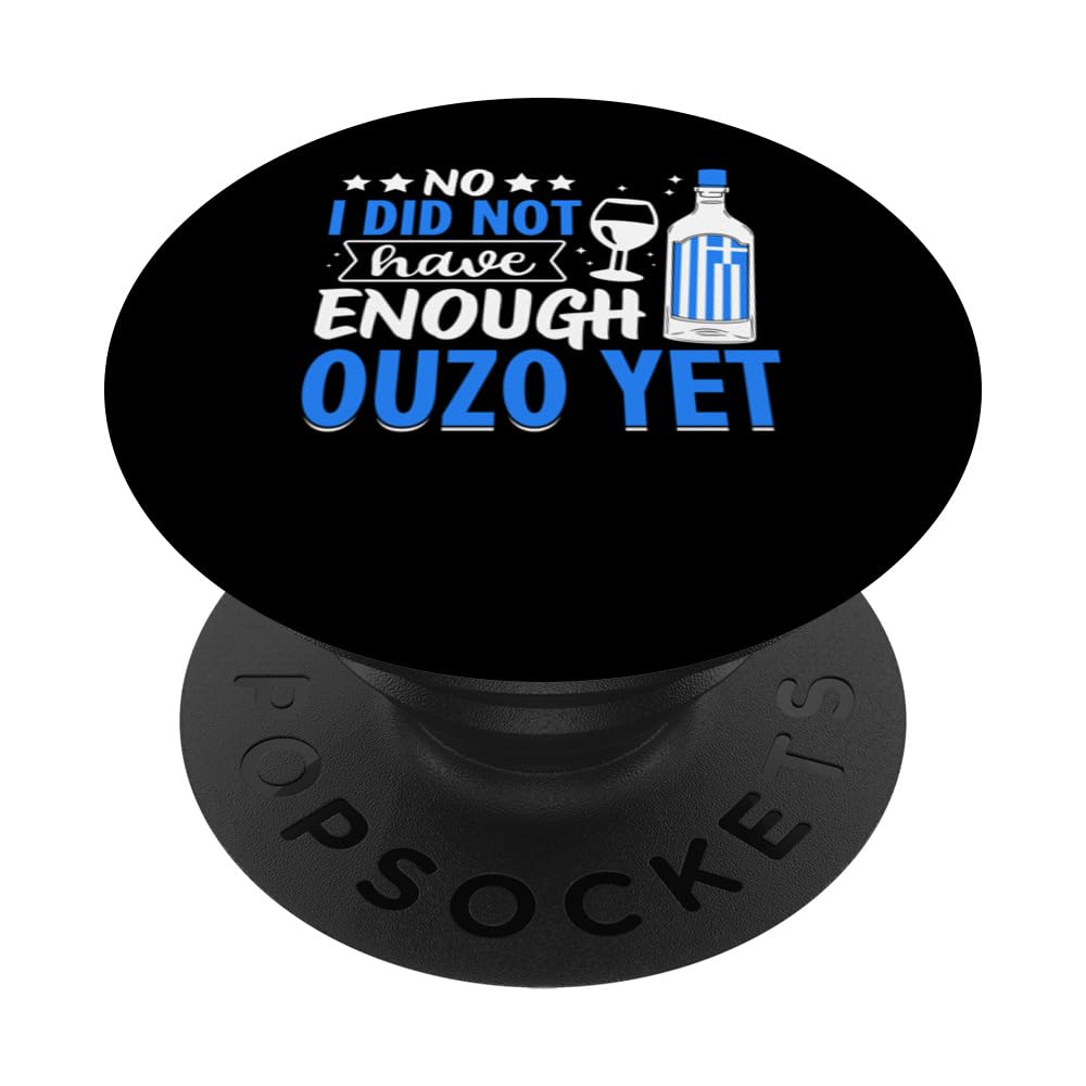 Greek Ouzo Liquor Ouzo Drinking Essentials Ouzo Lover PopSockets Swappable PopGrip, Black