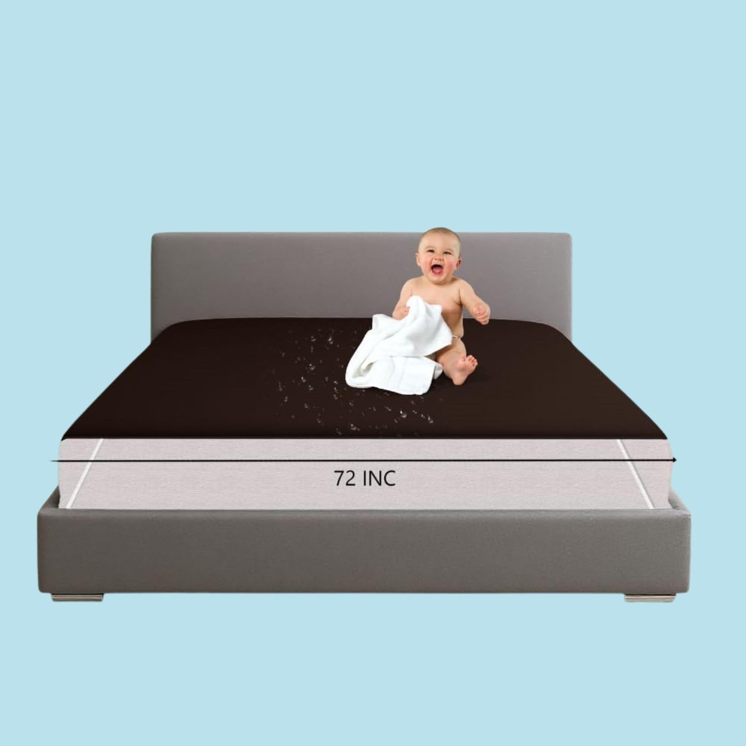 Waterproof Mattress Protector Brown Cotton Terry Premium King Size Bed Cover-picture-24