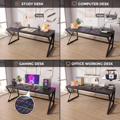 Image of Riyan Luxiwood Alden Brown Computer Table in Engineering Wood for Home & Office, Simple Style Desk, Scratch Resistance Surface, Easy to Assemble, Study Table for Kids (Size-150 X 60 X 75 Cm)