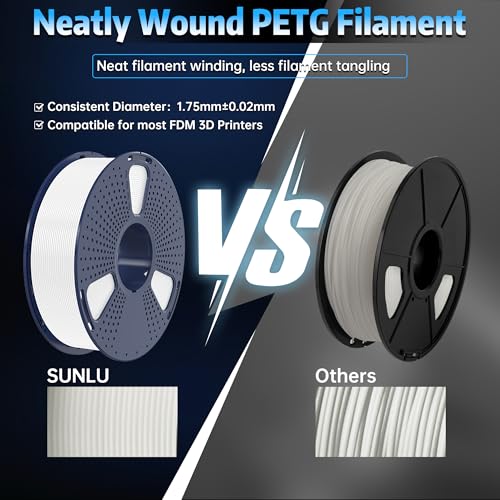 Image of SUNLU PETG Glow in The Dark Filament, Luminous 3D Printer Filament 1.75mm, High Brightness and Long Time PETG Glows Filament, Dimensional Accuracy + /- 0.02mm, 1kg Spool. (White, Glow Blue)