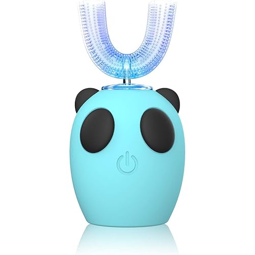SHNOKER Ultrasonic Electric Toothbrush,New Model Ultrasonic Kids Electric Toothbrush,U Type Whitening Toothbrush,IPX7,4 Gear Speed,3-7 Years(Color-Blue)