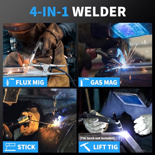 Image of AZZUNO 4 in 1 MIG Welder, 110 /220V 145A Gas /Flux MIG /Stick /Lift TIG